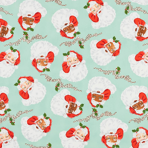 Alexander Henry Xmas Fabric Santa Around The World Aqua